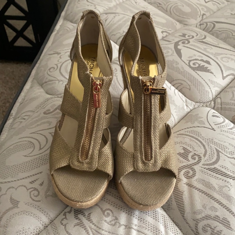 Tan Michael Kors wedges